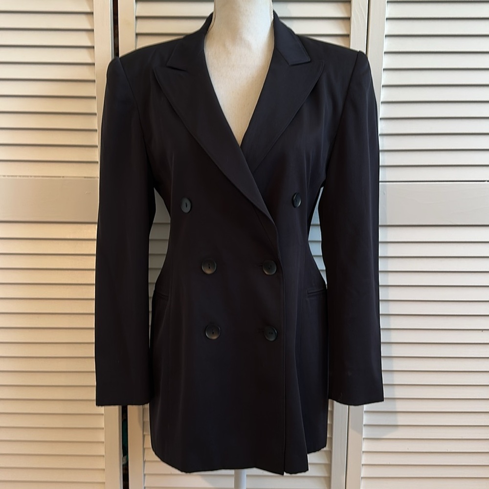 Escada Black Double-Breasted Blazer